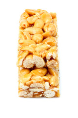 Bars with peanuts isolated.