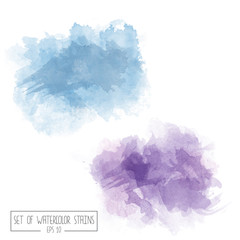 Set of color vector watercolor stains