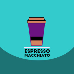 flat vector icon design collection espresso macchiato to go