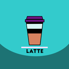 flat vector icon design collection latte to go