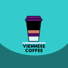 flat vector icon design collection viennese coffee to go