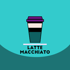 flat vector icon design collection latte macchiato to go