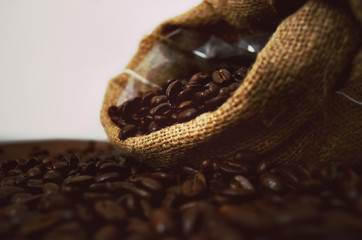 Grains de café torréfié