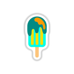 Label icon on design sticker collection ice cream