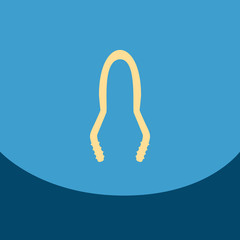 Flat icon with dark shadow forceps for hookah charcoal. Hookah accessories, vector illustration