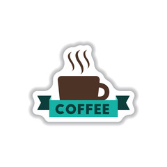 Label Frames and badges vector icon design collection coffee emblem cup of hot coffee