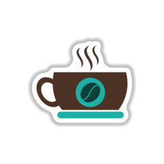 Label Frames and badges vector icon design collection coffee emblem cup of hot coffee