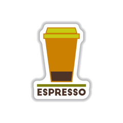 Label Frames and badges vector icons coffee emblem cup of espresso