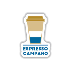 Label Frames and badges vector icons coffee emblem espresso campano to go