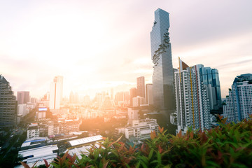 Cityscape of modern building in Bangkok city, Thailand.
