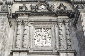 Facade of the Metropolitan Cathedral in Mexico City - Mexico (North America)