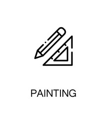 Painting flat icon.