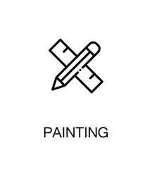 Painting flat icon.