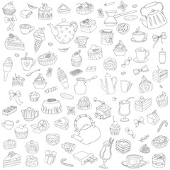 Vector set of different sweets