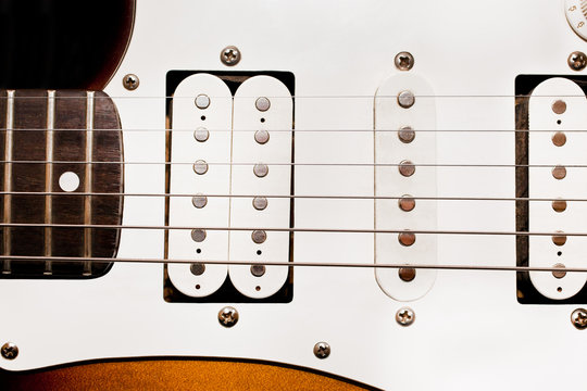  Detail of an electric guitar closeup 