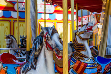 Fototapeta na wymiar Horses on Carousel