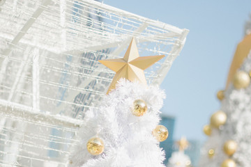 Fototapeta na wymiar Star on the Christmas tree