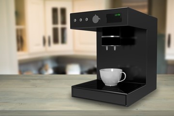 Composite image of coffee maker machine 3d - Powered by Adobe