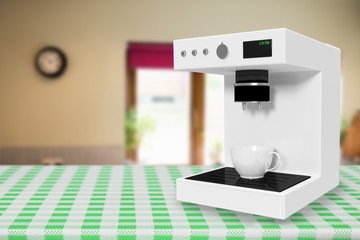 Composite image of coffee maker machine in white 3d