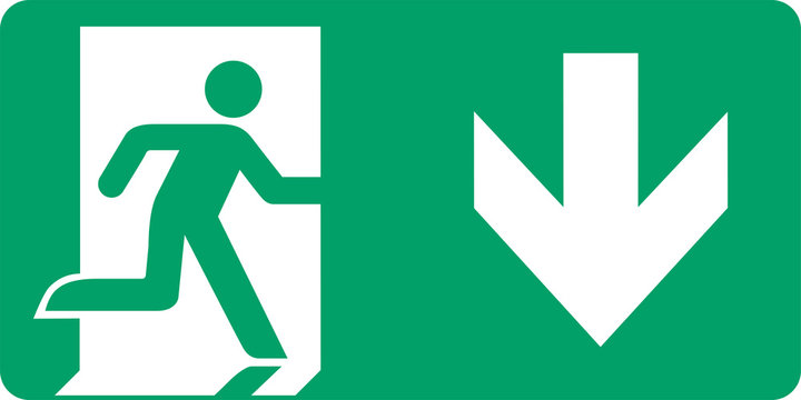 ISO 7010 E002 Emergency exit (right hand)