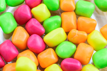 color candy on a table