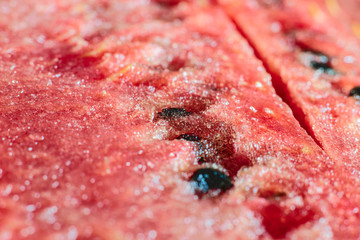ripe watermelon flesh closeup