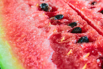 ripe watermelon flesh closeup