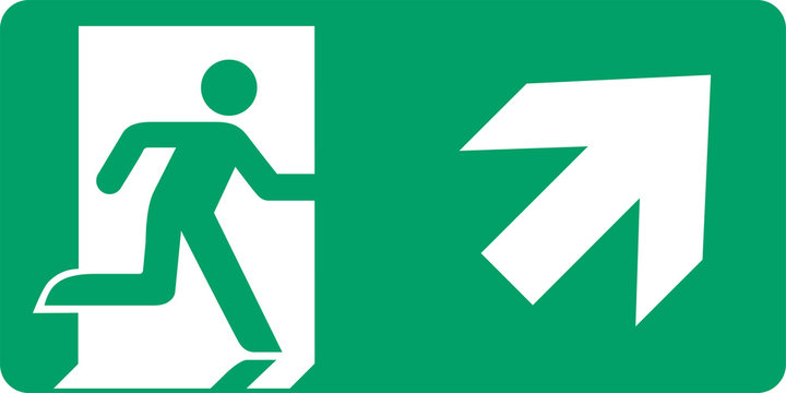 ISO 7010 E002 Emergency exit (right hand)