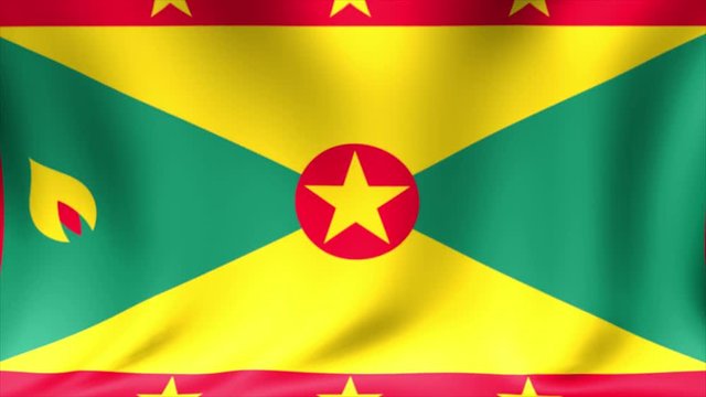 Grenada Flag. Background Seamless Looping Animation. 4K HD Video.