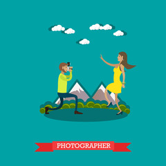 Vector illustration of photographer in flat style