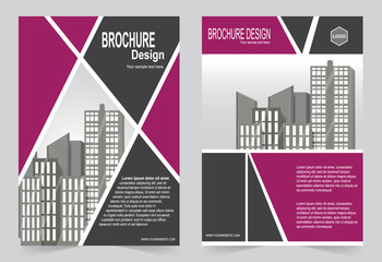 Brochure template flyer design red template