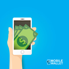 vector digital mobile wallet vector concept icon.