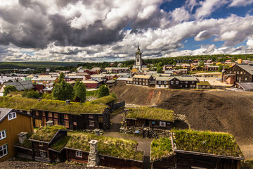 July 27, 2015: Panoramic view of of Roros, Norway