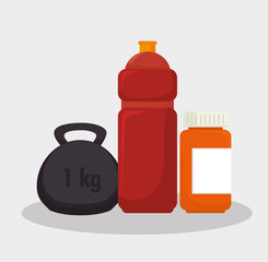 set fitness equipment icon vector illustration design