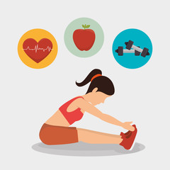 woman athlete avatar fitness sport vector illustration design