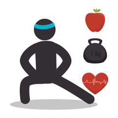 athlete silhouette fitness lifestyle vector illustration design