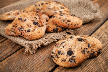 Obraz na płótnie Canvas delicious cookies with chocolate