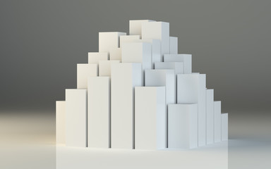 Abstract 3d illustration of white boxes