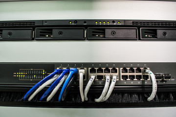 Hardware router. To him summed up, various computer cables.
