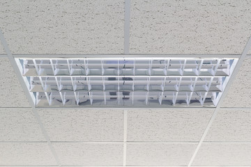 Ceiling and lighting inside office building.