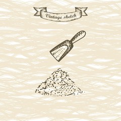 flour sketch. vector illustration