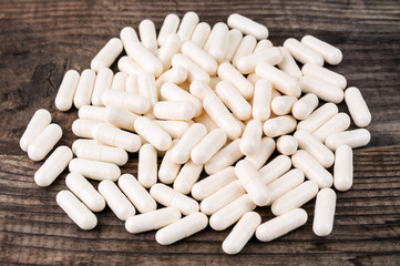 Fototapeta na wymiar heap of capsules, pills