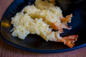 Close up and selective focus/ Tempura (Shrimp) .