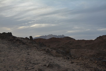 Fantastic Mountain and Rocks In Sahara Desert in North Africa Like a Mars Landscape or Panorama of Other World