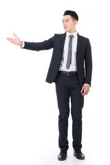Asian businessman introduce