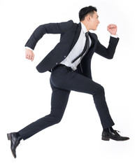 Asian businessman jump