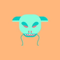 Vector illustration of Chinese new year celebration in flat style dragon festival face