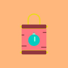 Vector illustration of Chinese new year celebration in flat style Chinese Lunar poster with new year ball toy