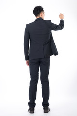 businessman write somethings