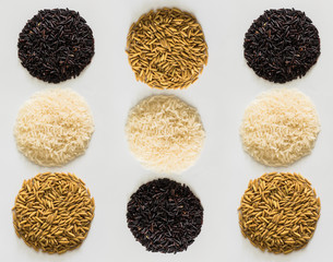 paddy rice,brown rice,white rice